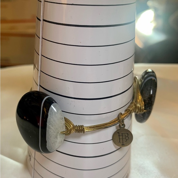 Bourbon & Bowties stone and wire bangle-Black/Grey - Picture 6 of 8